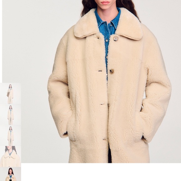 Sandro paris shearling coat - Picture 2 of 6